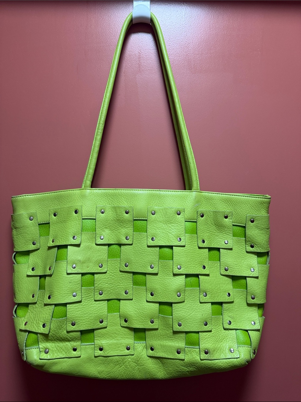 Green Woven Tote Bag - Fashionable Everyday Carry